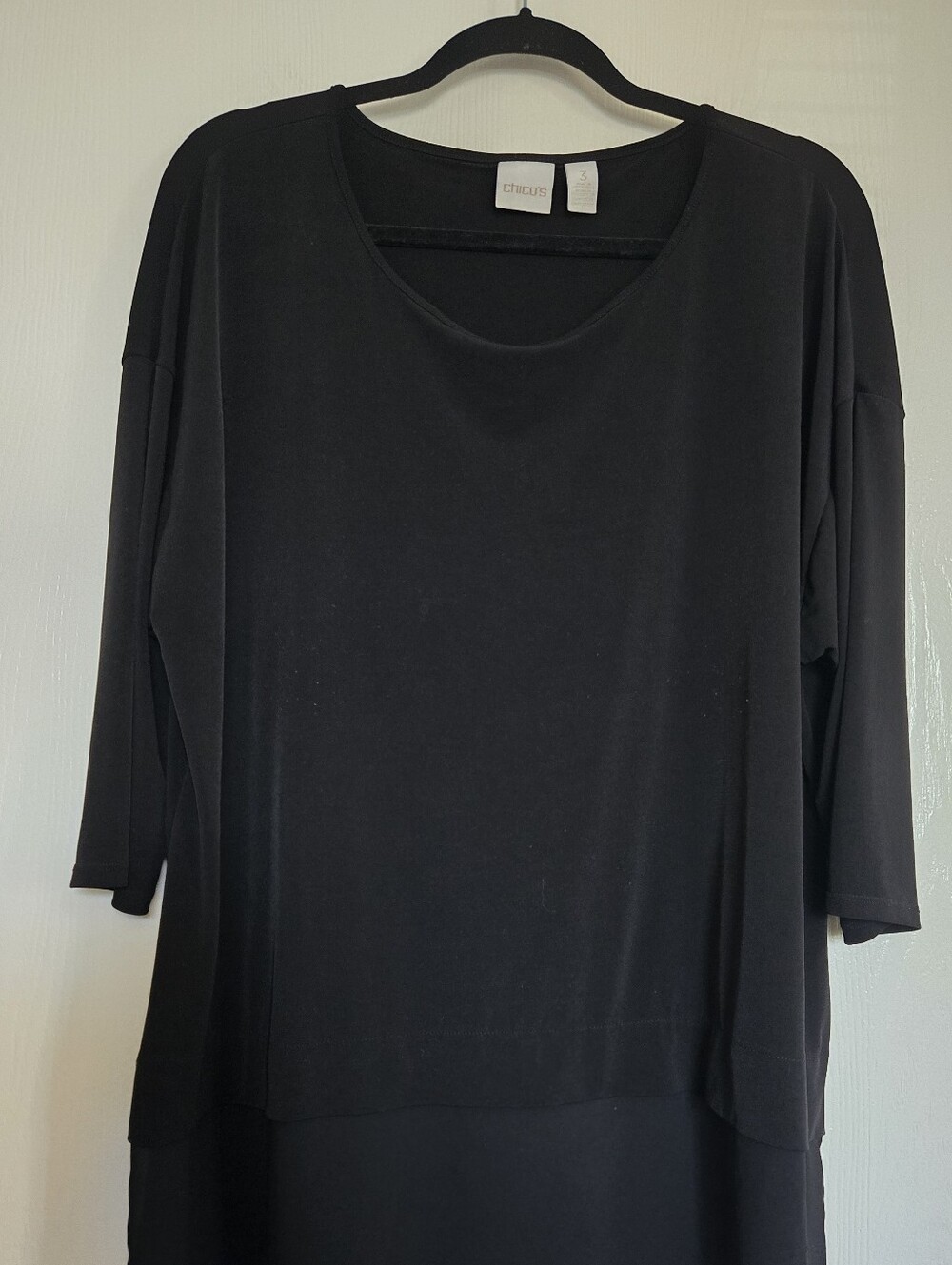 Chico's Black Layered Tunic Top